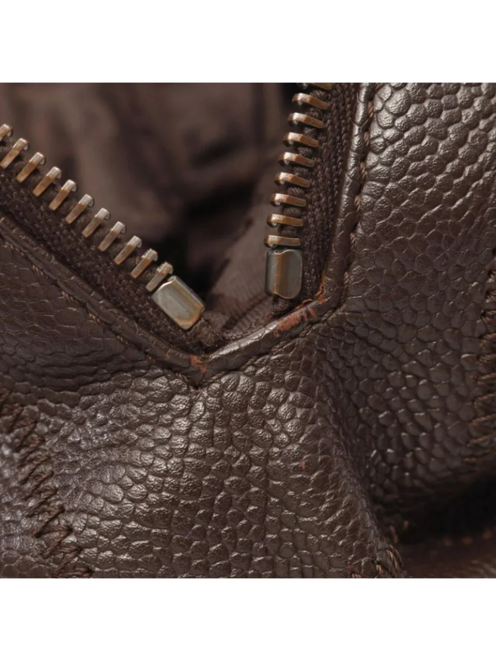 Chanel Tote Cho Edge Coat Dark Brown Caviar Leather Cho Boston Bag